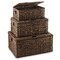 Casafield Water Hyacinth Rectangular Storage Baskets with Lids, Multipurpose Shelf Organization Totes for Bedroom, Bathroom, Laundry, Home Office